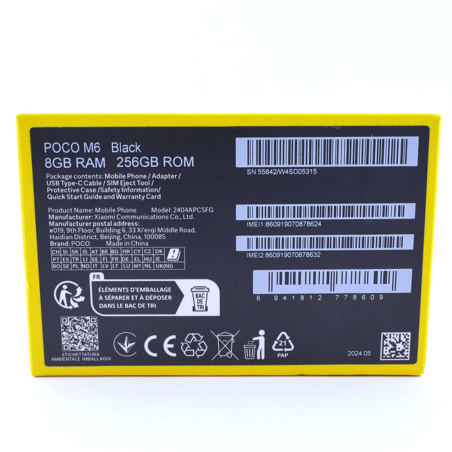 Aランク POCO M6 8/256GB Black 2404APC5FGグローバル版【90日保証】