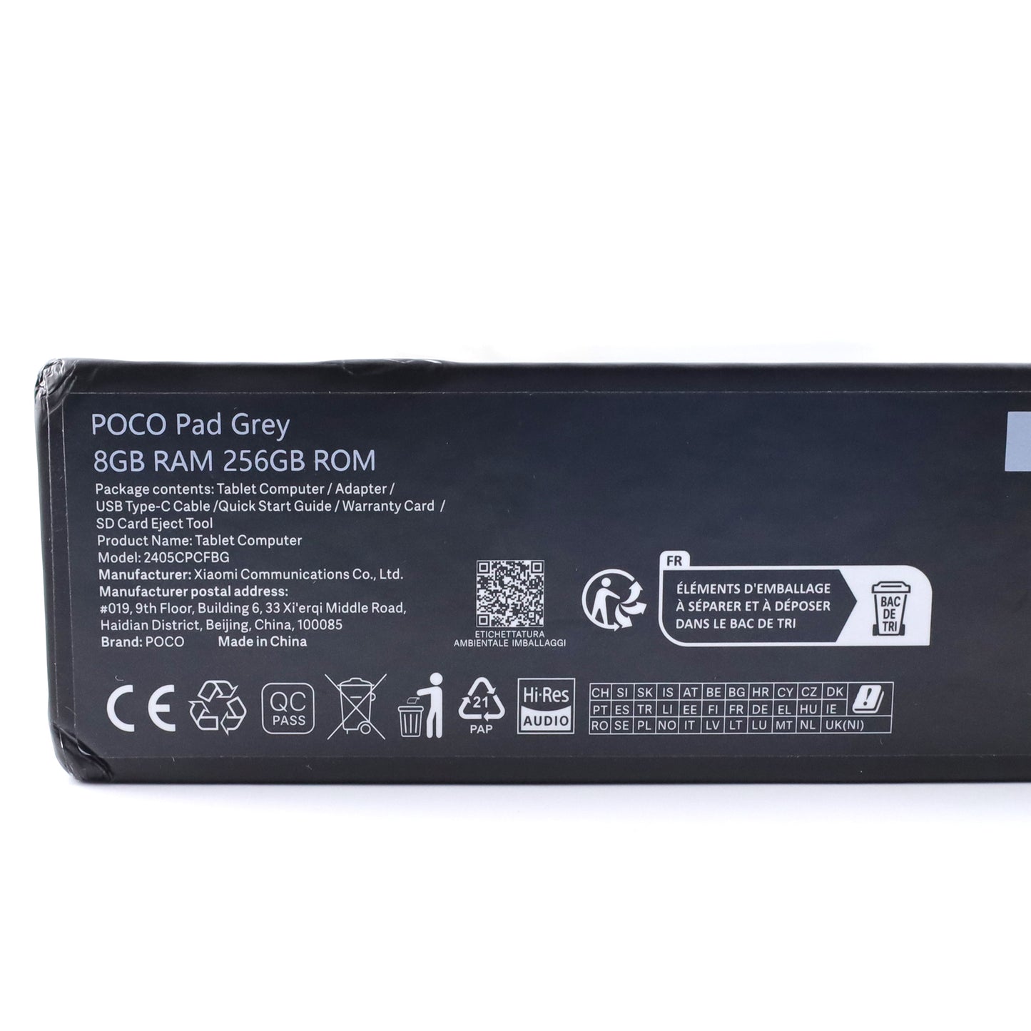 B++ランク POCO Pad 8/256GB Gray 2405CPCFBG グローバル版【90日保証】