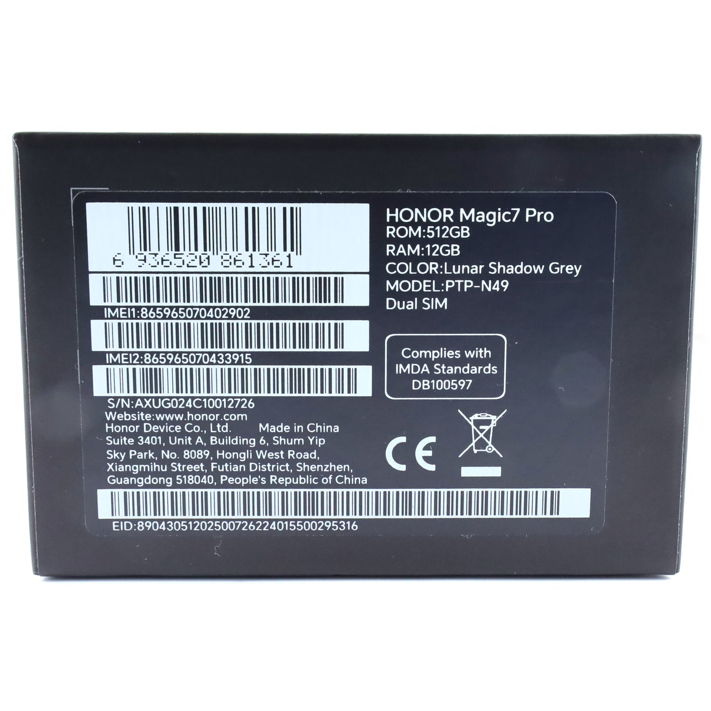B++ランクHONOR Magic7 Pro 12/512GB LunarShadowGrey PTP-N49 グローバル版【90日保証】