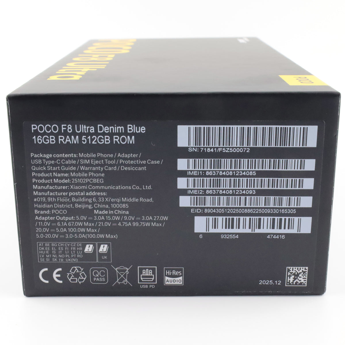 Aランク POCO F8 Ultra 16/512GB DenimBlue 25102PCBEG グローバル版【90日保証】
