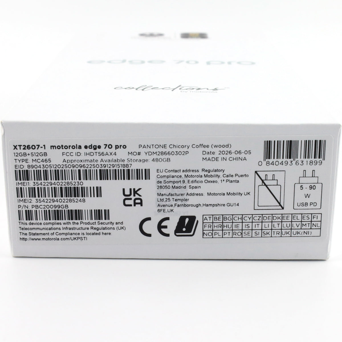 Aランク motorola edge 70 pro 12/512GB ChicopyCoffee(wood) XT2607-1 グローバル版【90日保証】