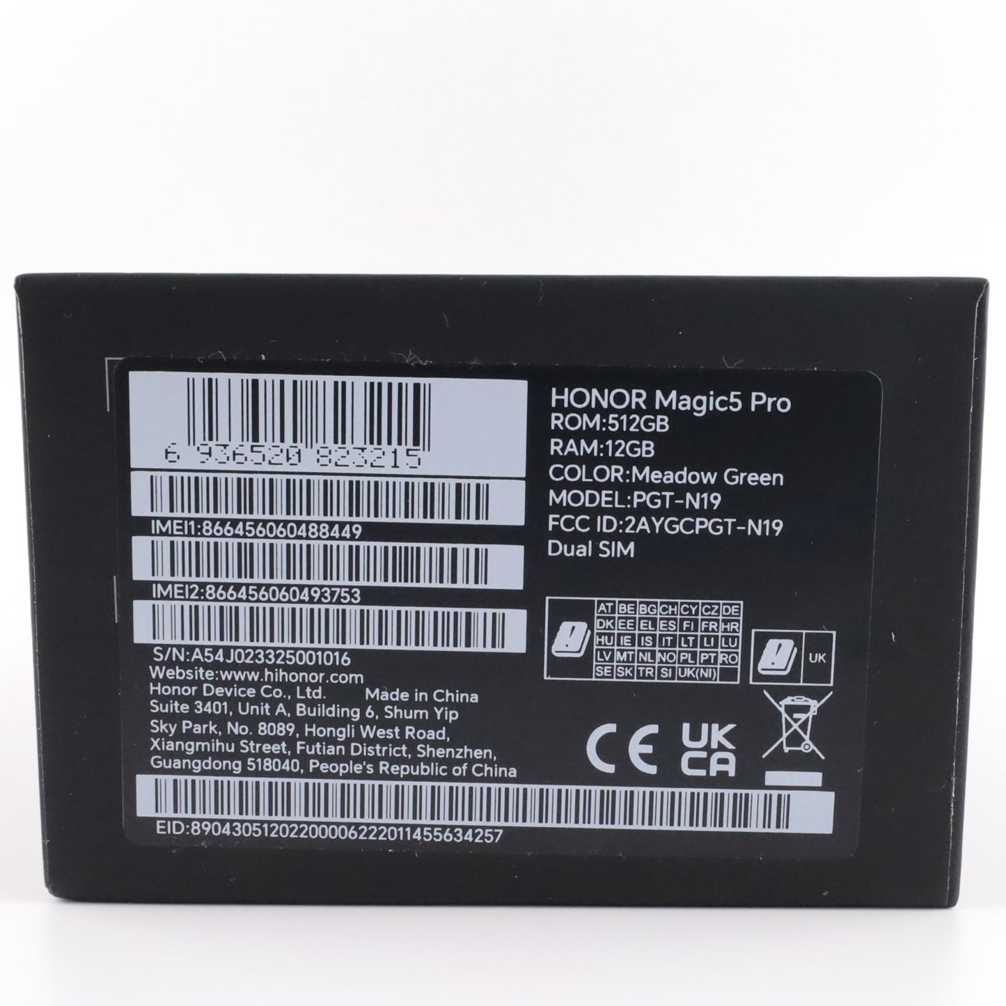 B+ランク HONOR Magic5 Pro 12/512GB MeadowGreen PGT-N19 グローバル版【90日保証】