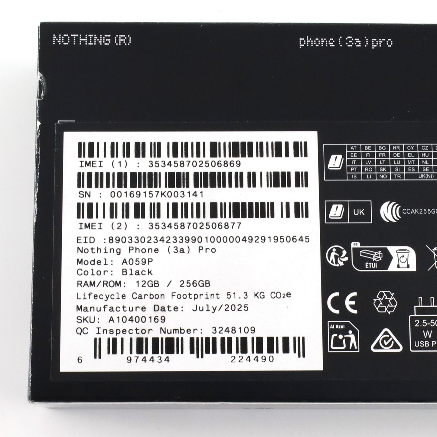 Aランク Nothing Phone 3a Pro 12/256GB Black A059P グローバル版【90日保証】