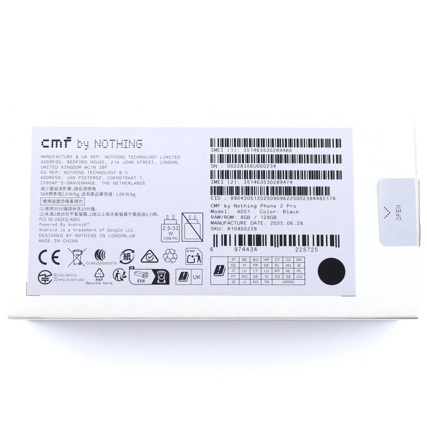 A-ランク cmf by Nothing Phone 2 Pro 8/128GB Black A001 国内版【90日保証】