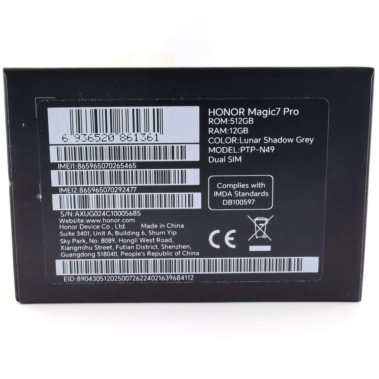 Bランク HONOR Magic7 Pro 12/512GB LunarShadowGrey PTP-N49 グローバル版【90日保証】
