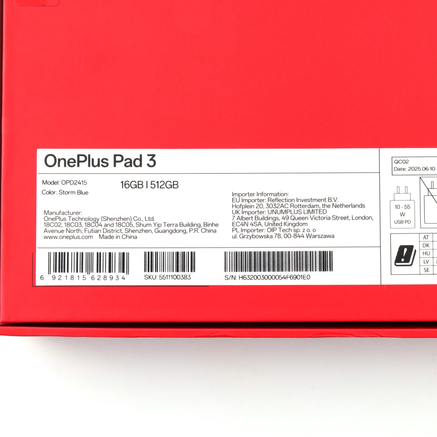 A-ランク OnePlus Pad 3 16/512GB StormBlue OPD2415 グローバル版【90日保証】