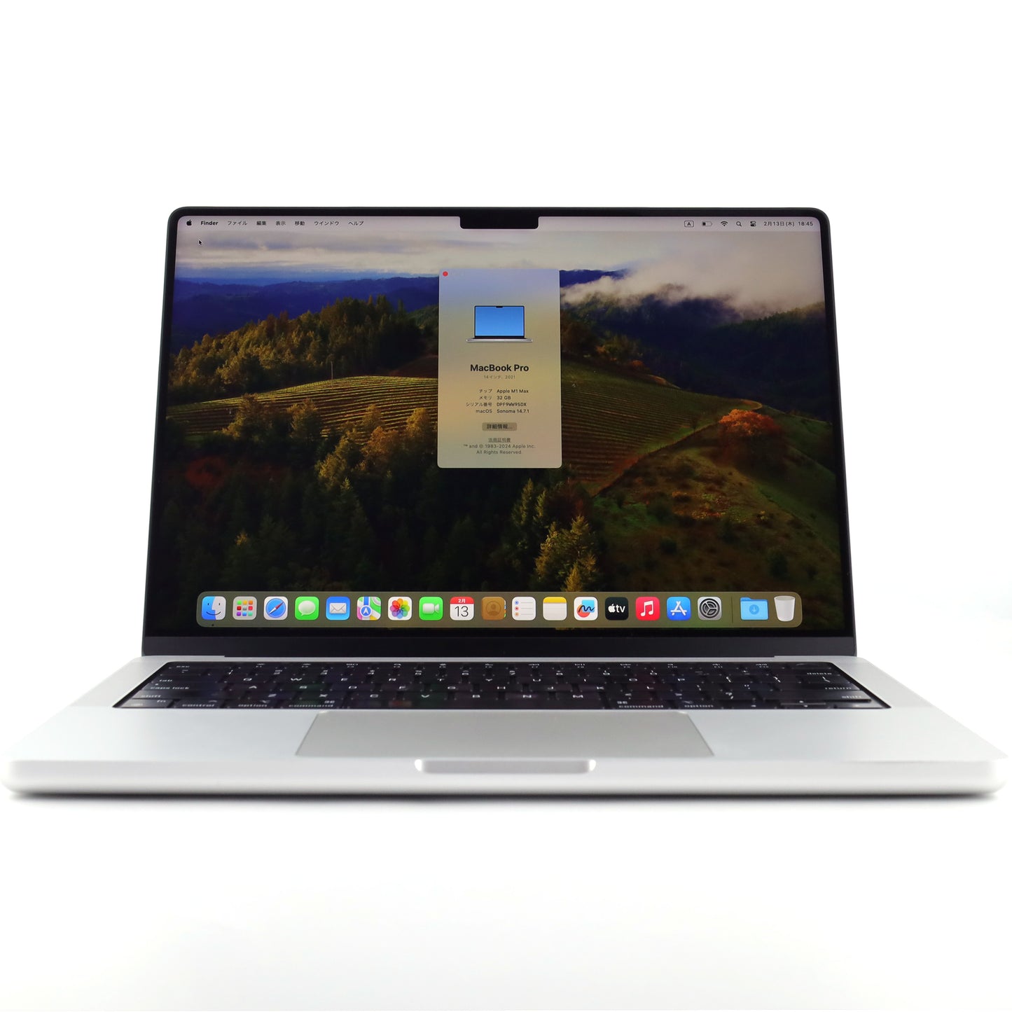 C+ランク Apple MacBook Pro 32GB/1TB SpaceGray M1 Max 14インチ 2021 A2442【30日保証】