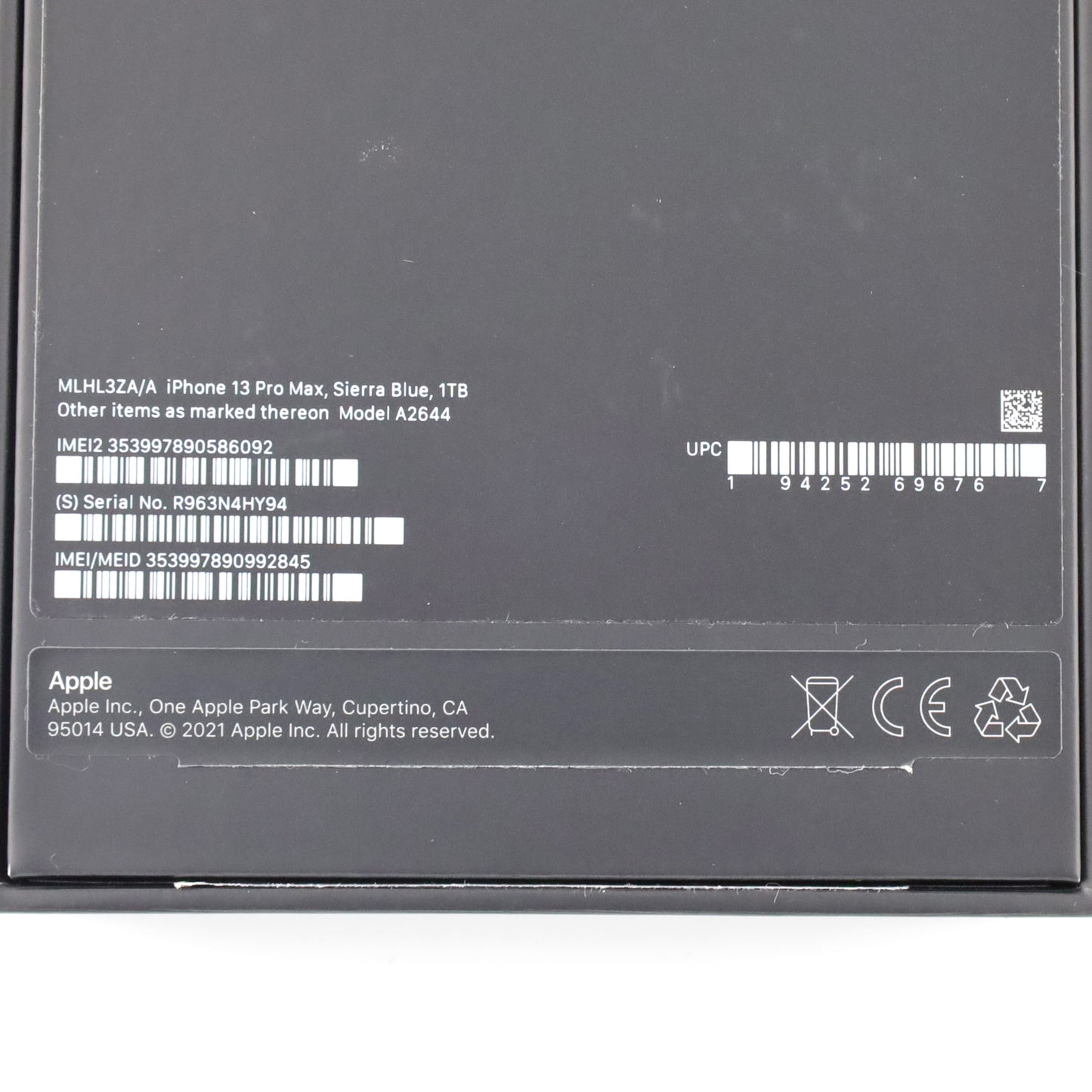 B+ランク iPhone13 Pro Max 1TB SierraBlue A2644 MLHL3ZA/A 香港版【90日保証】