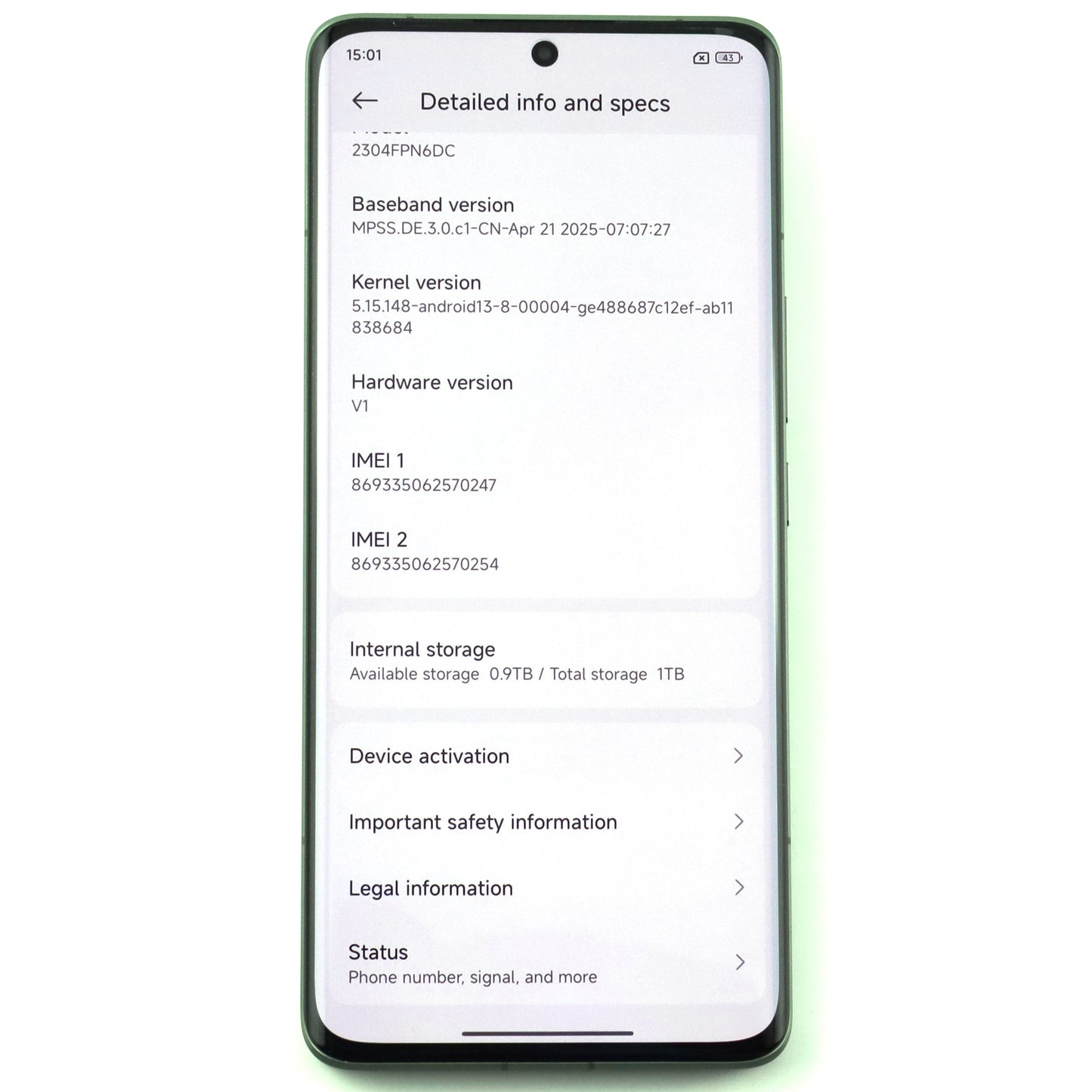 A-ランク Xiaomi 13 Ultra 16/1024GB Green 2304FPN6DC 中国版【90日保証】