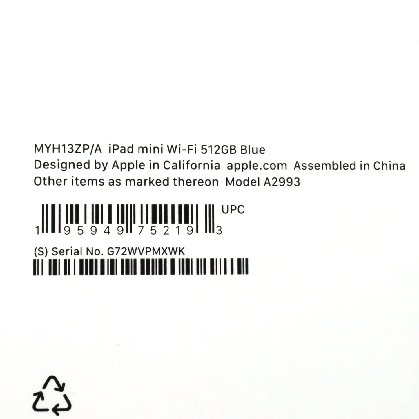 Aランク iPad mini 512GB Blue A2993 MYH13ZP/A グローバル版【90日保証】