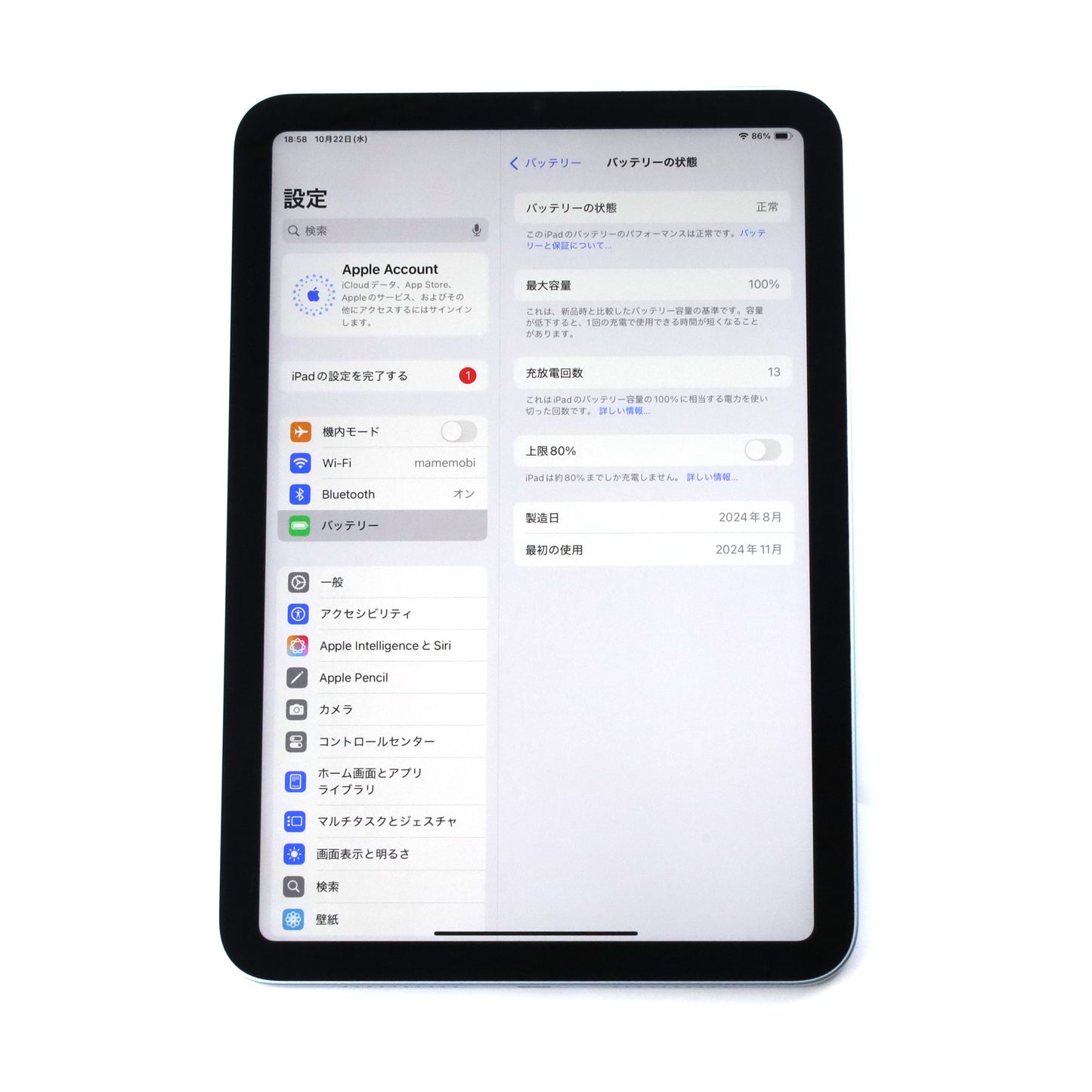 Aランク iPad mini 512GB Blue A2993 MYH13ZP/A グローバル版【90日保証】