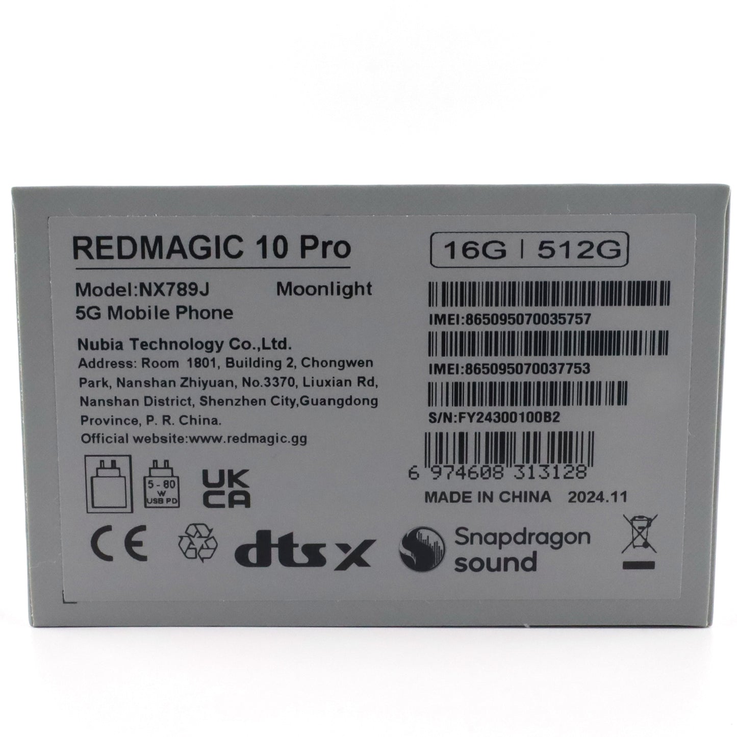 A-ランク REDMAGIC 10 Pro 16/512GB Moonlight NX789J グローバル版【90日保証】