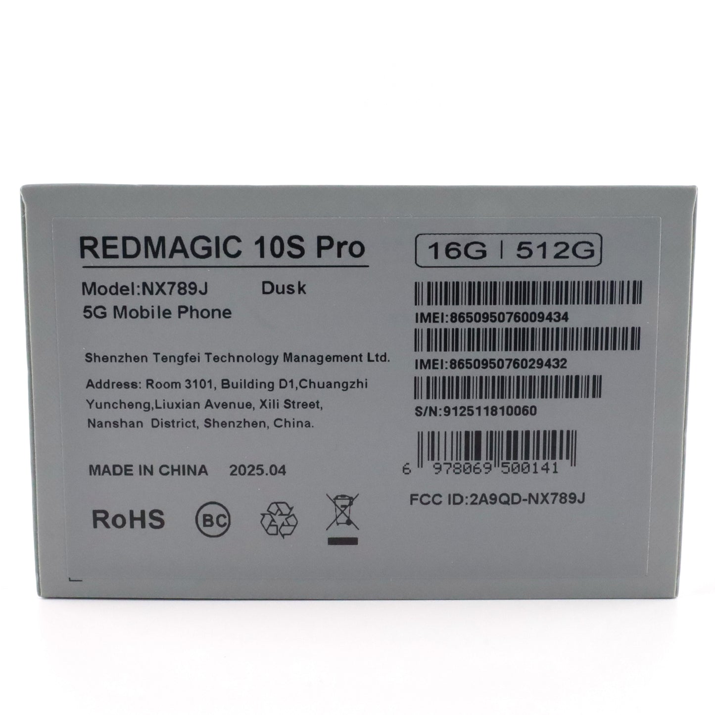 A-ランク REDMAGIC 10S Pro 16/512GB Dusk NX789J グローバル版【90日保証】