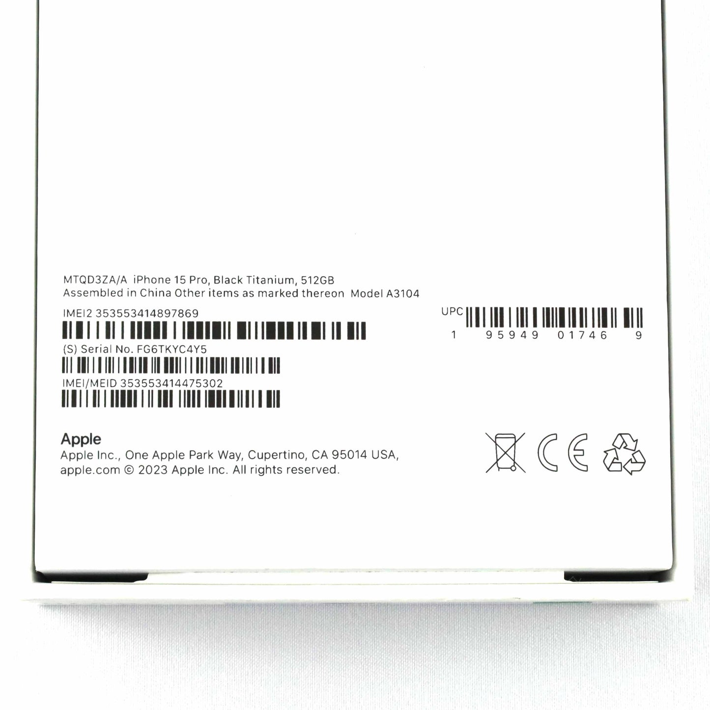 B+ランク iPhone 15 Pro 512GB BlackTitanium MTQD3ZA/A A3104 香港版【90日保証】