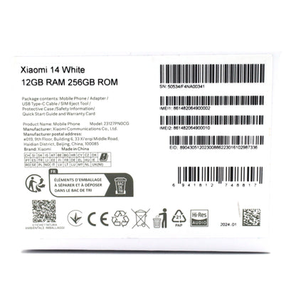 B++ランク Xiaomi 14 12/256GB White 23127PN0CG グローバル版【90日保証】