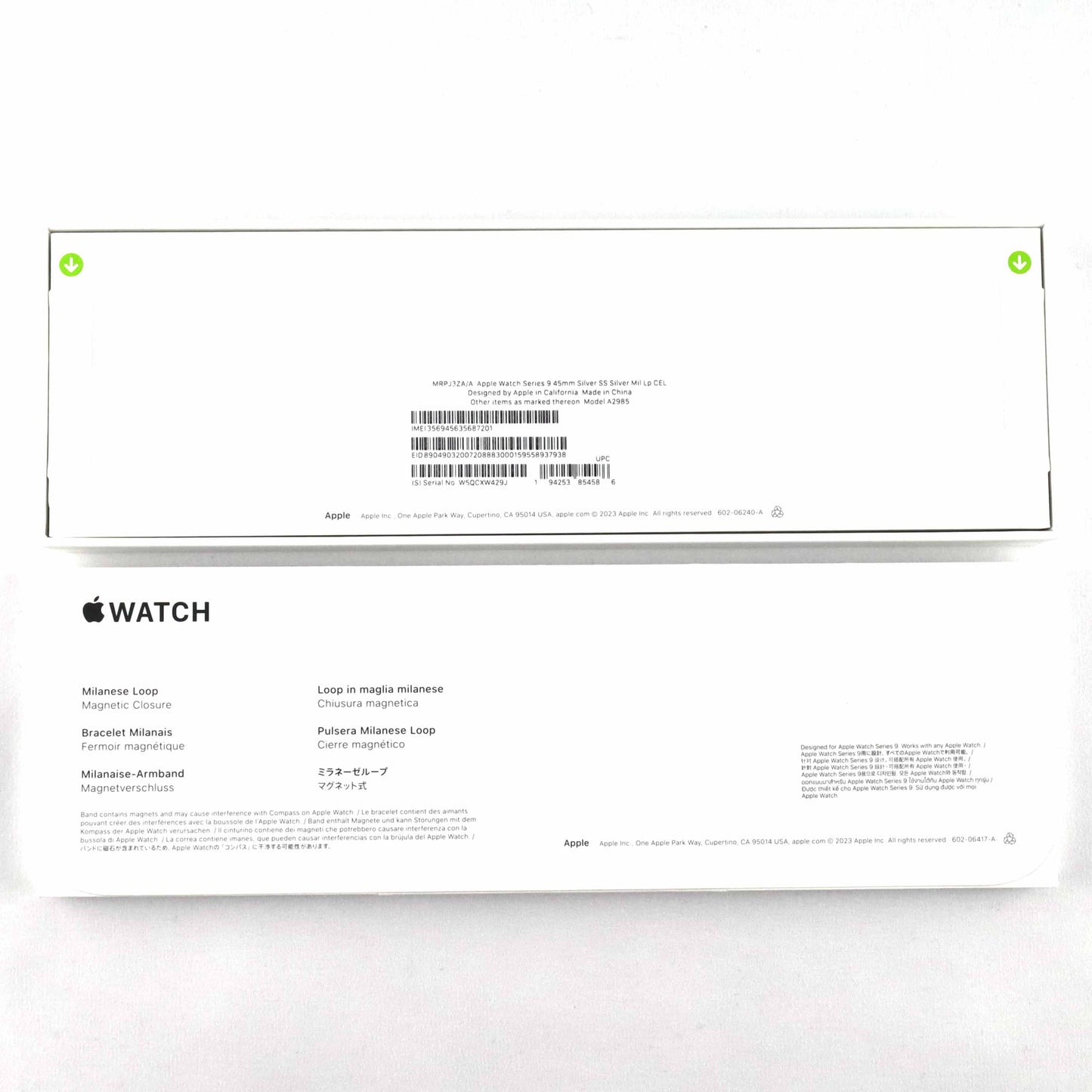 未使用 Apple Watch Series 9 SilverSS SirverMilLp 45mm MRPJ3ZA/A A2985【30日保証】