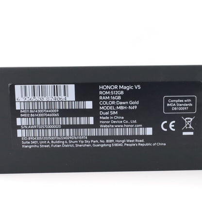 Cランク HONOR Magic V5 16/512GB DawnGold MBH-N49 グローバル版【30日保証】