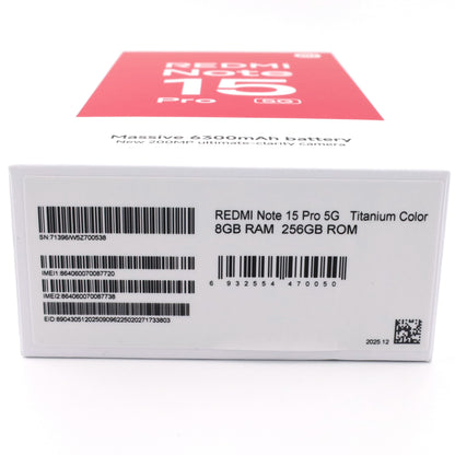 Aランク REDMI Note 15 Pro 5G 8/256GB TitaniumColor 25080RABDA 国内版【90日保証】