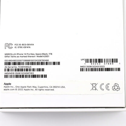 A-ランク iPhone 14 Pro Max 1TB SpaceBlack MQ923LL/A A2651 アメリカ版【90日保証】