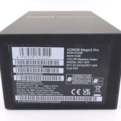 ジャンク HONOR Magic5 Pro 12/512GB MeadowGreen PGT-N19 グローバル版【現状渡し】