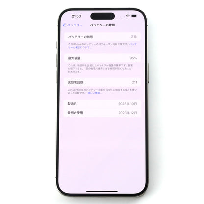 B+ランク iPhone 15 Pro Max 256GB Natural Titanium A3108 ZA/A 香港版【90日保証】