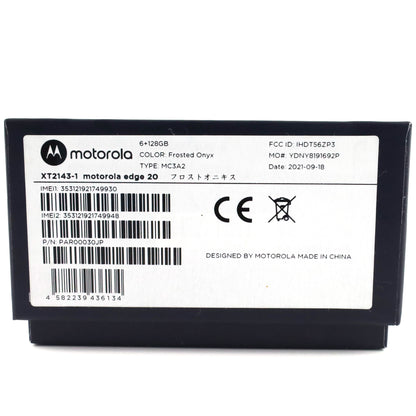 C+ランク motorola edge 20 6/128GB フロストオニキス XT2143-1 国内版【90日保証】