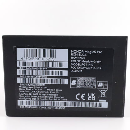 B+ランク HONOR Magic5 Pro 12/512GB MeadowGreen PGT-N19 グローバル版【90日保証】