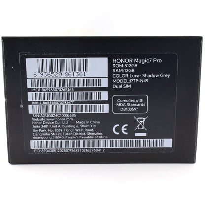 Bランク HONOR Magic7 Pro 12/512GB LunarShadowGrey PTP-N49 グローバル版【90日保証】