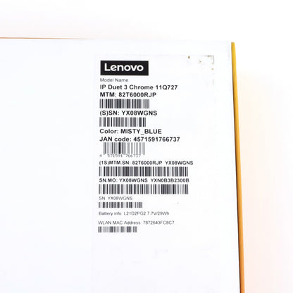 Cランク Lenovo IdeaPad Duet 3 Chromebook 4/128GB MistyBlue 82T6000RJP 11Q727 版【90日保証】
