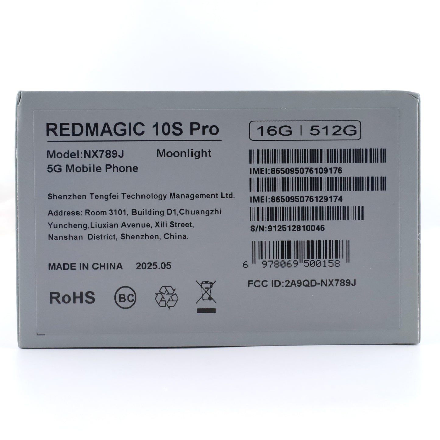 Aランク REDMAGIC 10S Pro 16/512GB Moonlight NX789J グローバル版【90日保証】