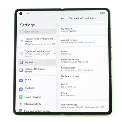 C+ランク Xiaomi MIX Fold 4 8/256GB BlackFiber 24072PX77C 中国版【30日保証】