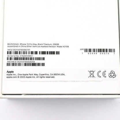 Bランク iPhone 15 Pro Max 256GB BlackTitanium A3108 MU2N3ZA/A 香港版【90日保証】