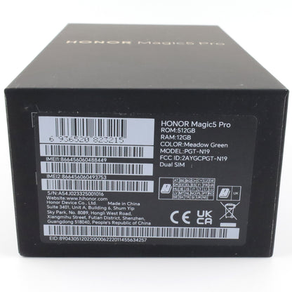 B+ランク HONOR Magic5 Pro 12/512GB MeadowGreen PGT-N19 グローバル版 【90日保証】