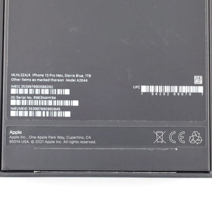 B+ランク iPhone13 Pro Max 1TB SierraBlue A2644 MLHL3ZA/A 香港版【90日保証】