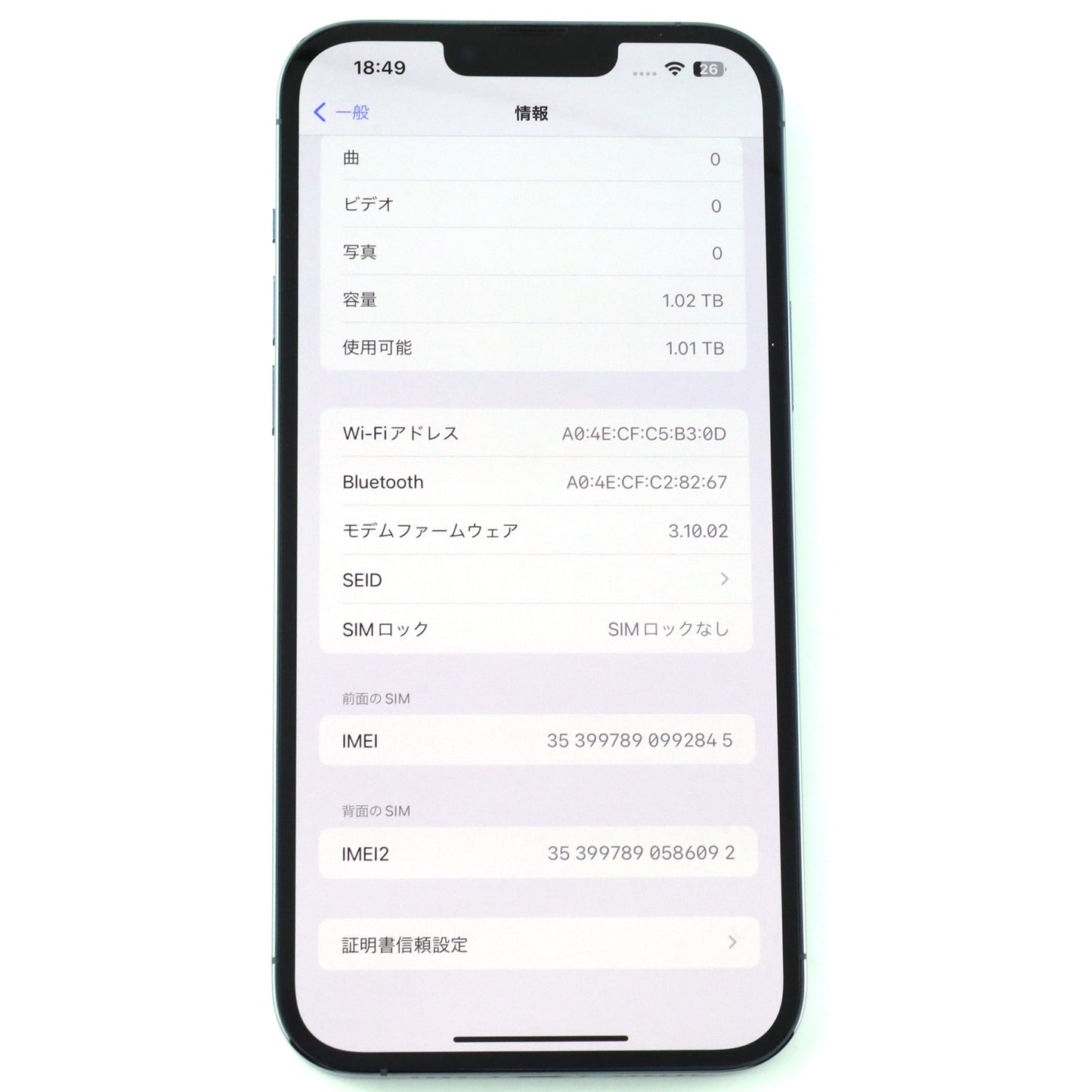 B+ランク iPhone13 Pro Max 1TB SierraBlue A2644 MLHL3ZA/A 香港版【90日保証】