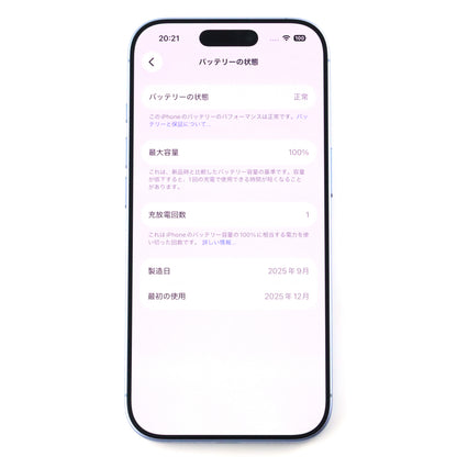 Aランク iPhone 17 256GB MistBlue A3521 MG6Y4CH/A 中国版 【90日保証】