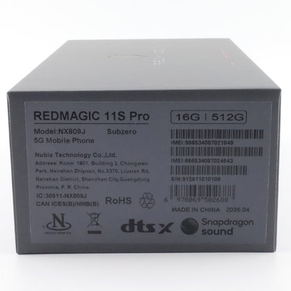 A-ランク REDMAGIC 11S Pro 16/512GB Subzero NX809J グローバル版 【90日保証】