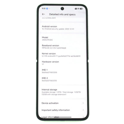 C+ランク Xiaomi MIX Flip 16/1024GB White 2405CPX3DC 中国版【30日保証】