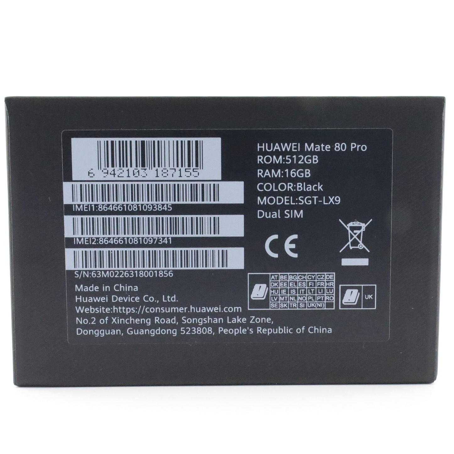 A-ランク HUAWEI Mate 80 Pro 16/512GB Black SGT-LX9 グローバル版 【90日保証】