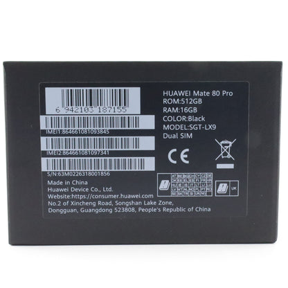 A-ランク HUAWEI Mate 80 Pro 16/512GB Black SGT-LX9 グローバル版 【90日保証】