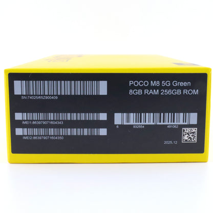 A-ランク POCO M8 5G 8/256GB Green 25118PC98G 国内版【90日保証】
