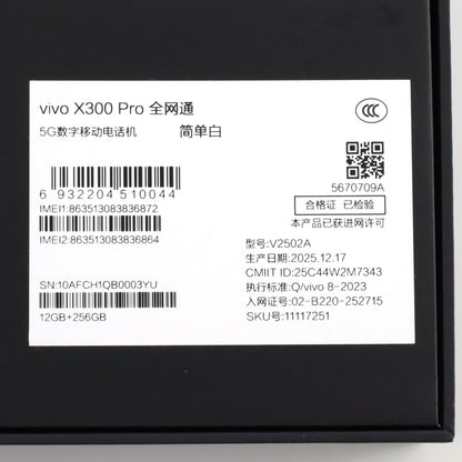 Aランク vivo X300 Pro 12/256GB White V2502A 中国版【90日保証】