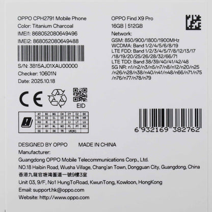 Aランク OPPO Find X9 Pro 16/512GB TitaniumCharcoal CPH2791 グローバル版【90日保証】