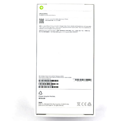 Bランク iPhone 16 Pro 256GB WhiteTitanium A3294 MYLU3ZA/A 香港版【90日保証】