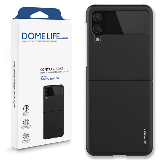 Galaxy Z Flip 3 Whitestone Dome LIFE Contrast Case マットブラック・ケース ※正規取扱品